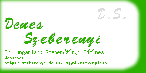 denes szeberenyi business card